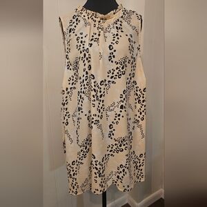 Torrid Peachy Beige and White Leopard Print High Collared Tank 4X